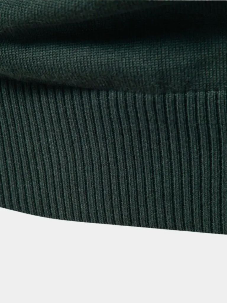 Knit Striped Quarter-Zip Jumper Sweater - Nordwr