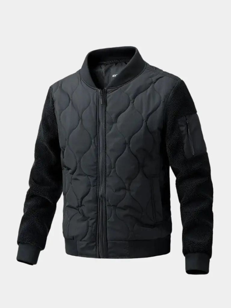 Sherpa Sleeves Padded Bomber Jacket - Nordwr