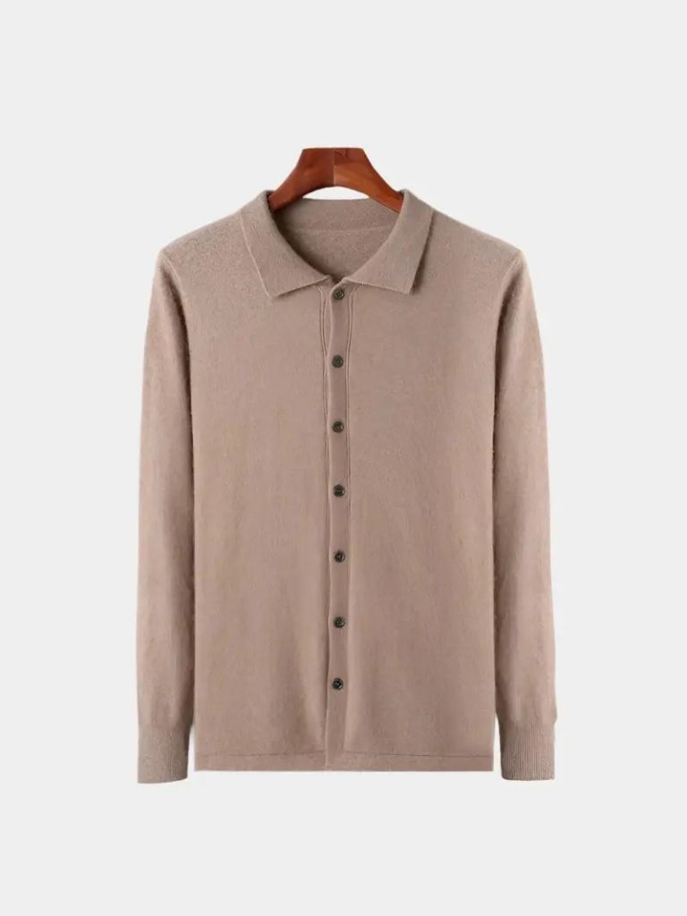 100% Cashmere Polo Cardigan - Nordwr