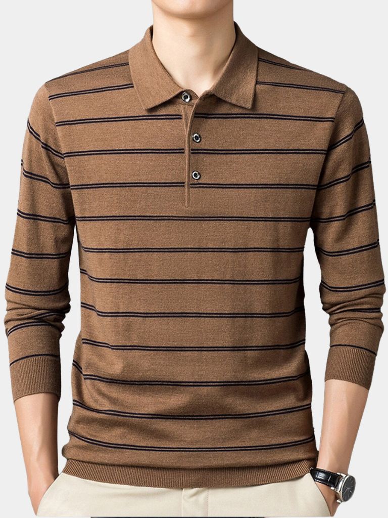 Navy Sunset Striped Polo - Nordwr