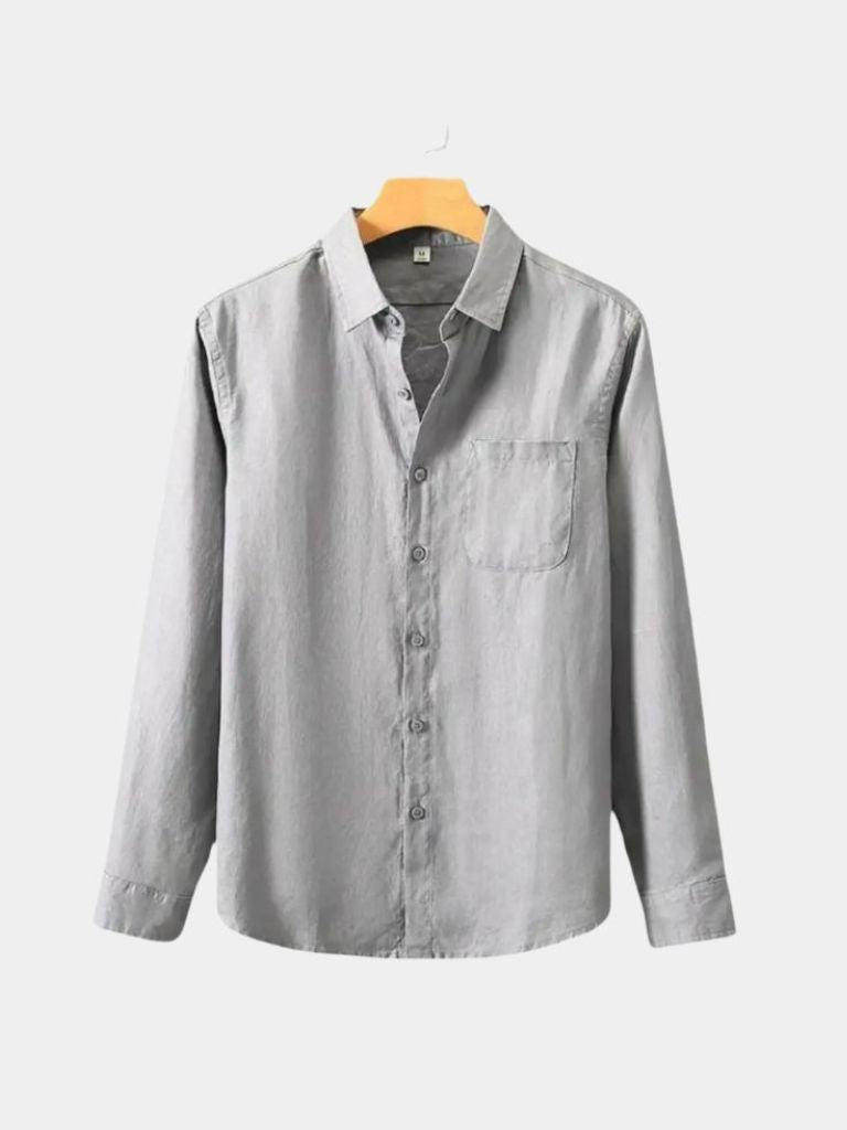 Long Sleeve Essential Linen Shirt - Nordwr