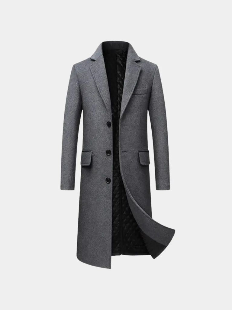 Mens Wool Blend Trench Coat - Nordwr