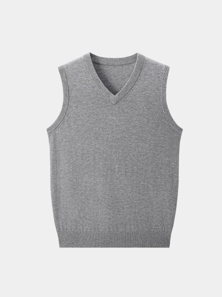 100% Cashmere V Neck Knit Vest - Nordwr