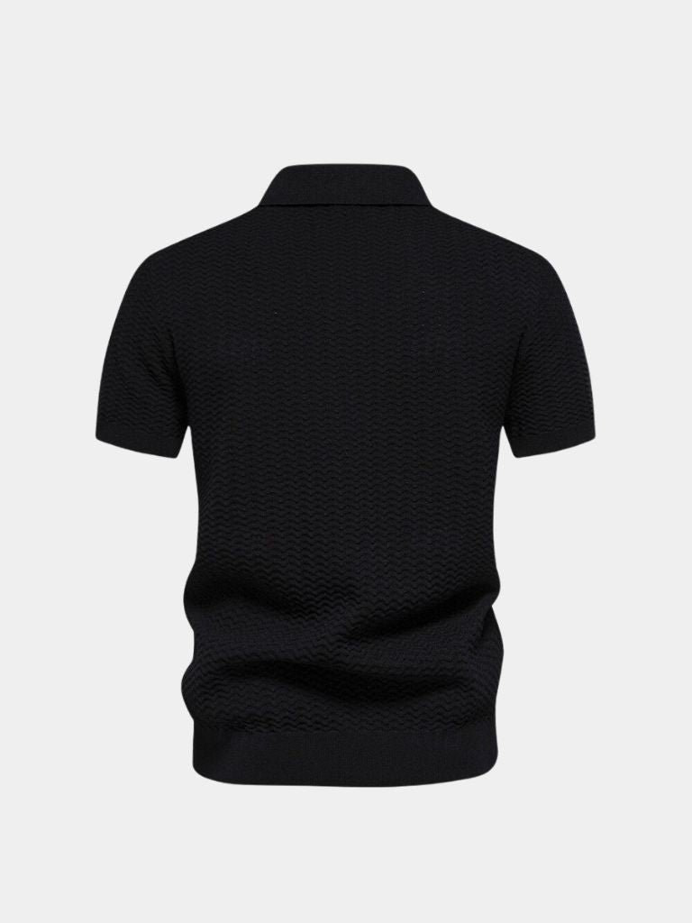 Classic Fit Quarter Zip Business Casual Short Sleeves Polo - Nordwr