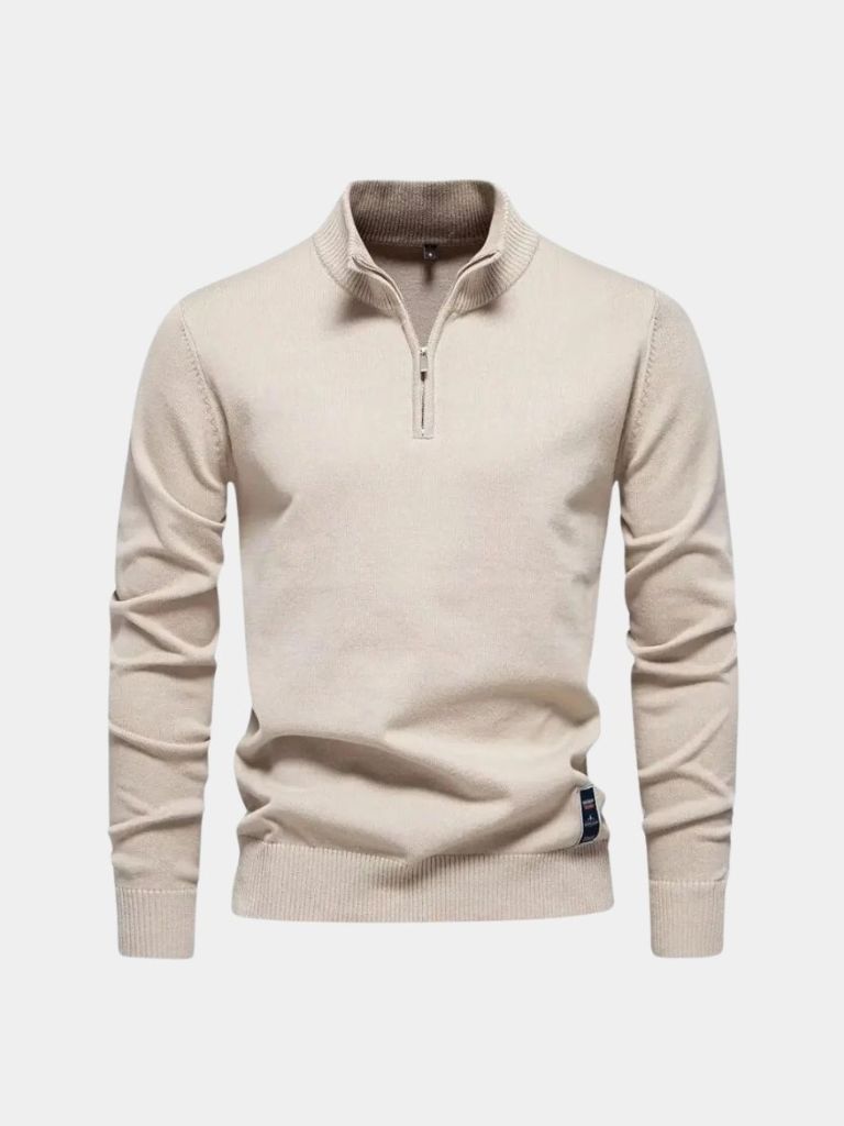 Half Zip Knitwear Solid Color Cardigan Sweater - Nordwr