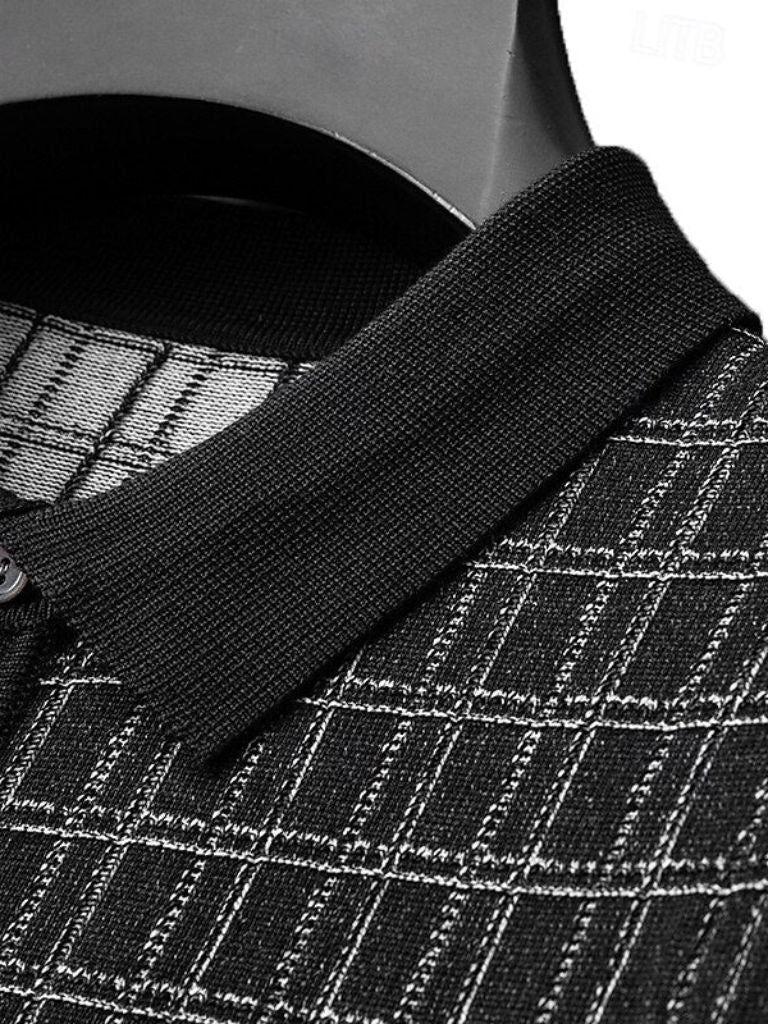Classic Noir Knit Polo Shirt - Nordwr