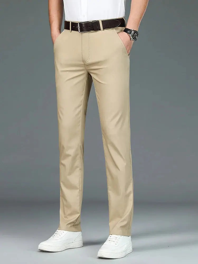 Bamboo Fiber Minimalist Straight Trousers - Nordwr
