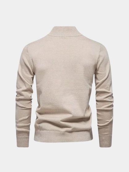 Half Zip Knitwear Solid Color Cardigan Sweater - Nordwr