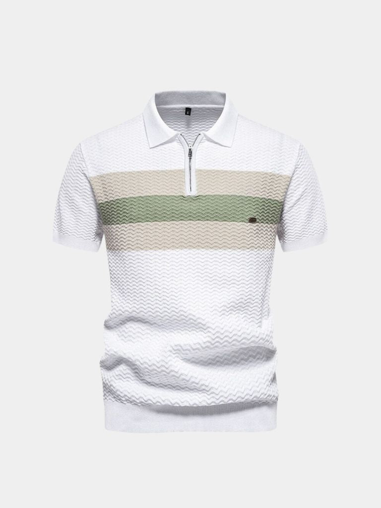 Classic Fit Quarter Zip Business Casual Short Sleeves Polo - Nordwr