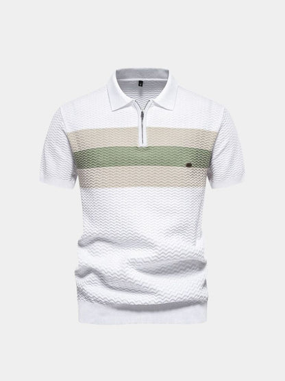 Classic Fit Quarter Zip Business Casual Short Sleeves Polo - Nordwr
