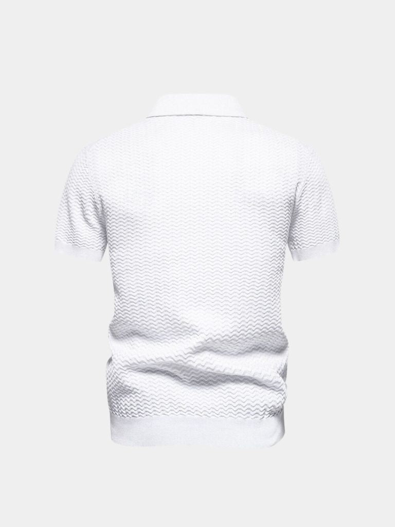 Classic Fit Quarter Zip Business Casual Short Sleeves Polo - Nordwr