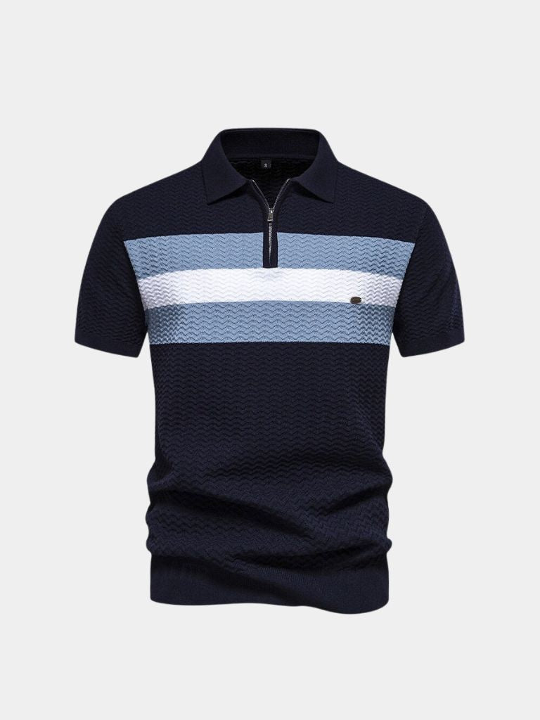 Classic Fit Quarter Zip Business Casual Short Sleeves Polo - Nordwr