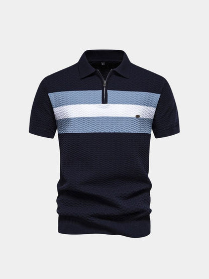 Classic Fit Quarter Zip Business Casual Short Sleeves Polo - Nordwr