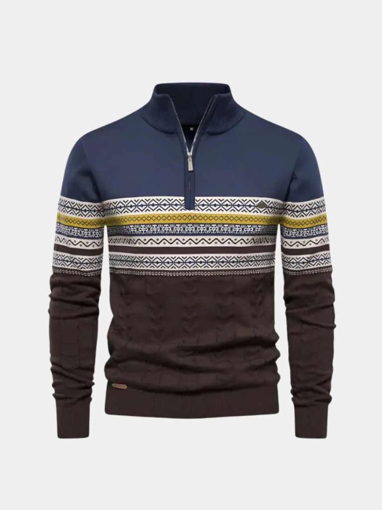 Half Zip Knit Pullover Sweater - Nordwr