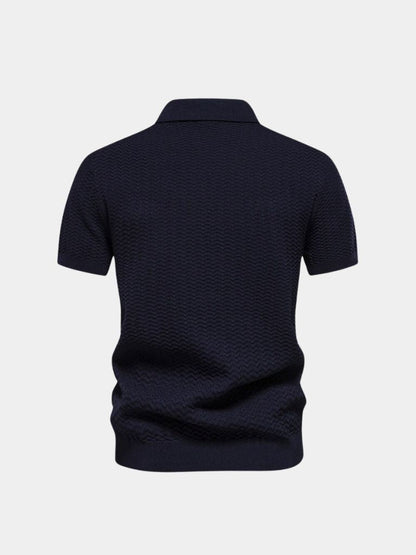 Classic Fit Quarter Zip Business Casual Short Sleeves Polo - Nordwr