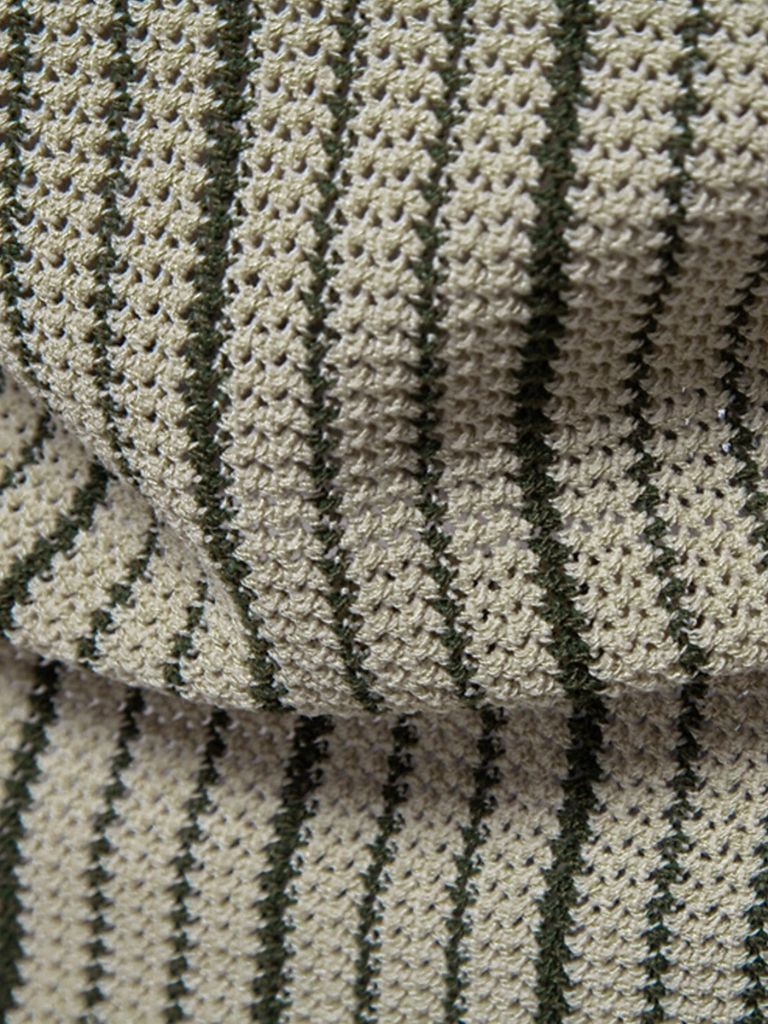 Striped Knit Polo Shirt - Nordwr