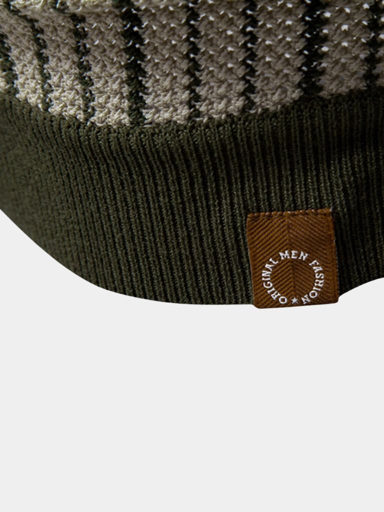 Striped Knit Polo Shirt - Nordwr