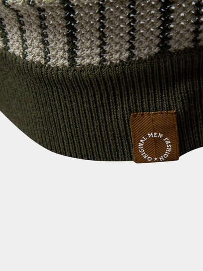 Striped Knit Polo Shirt - Nordwr