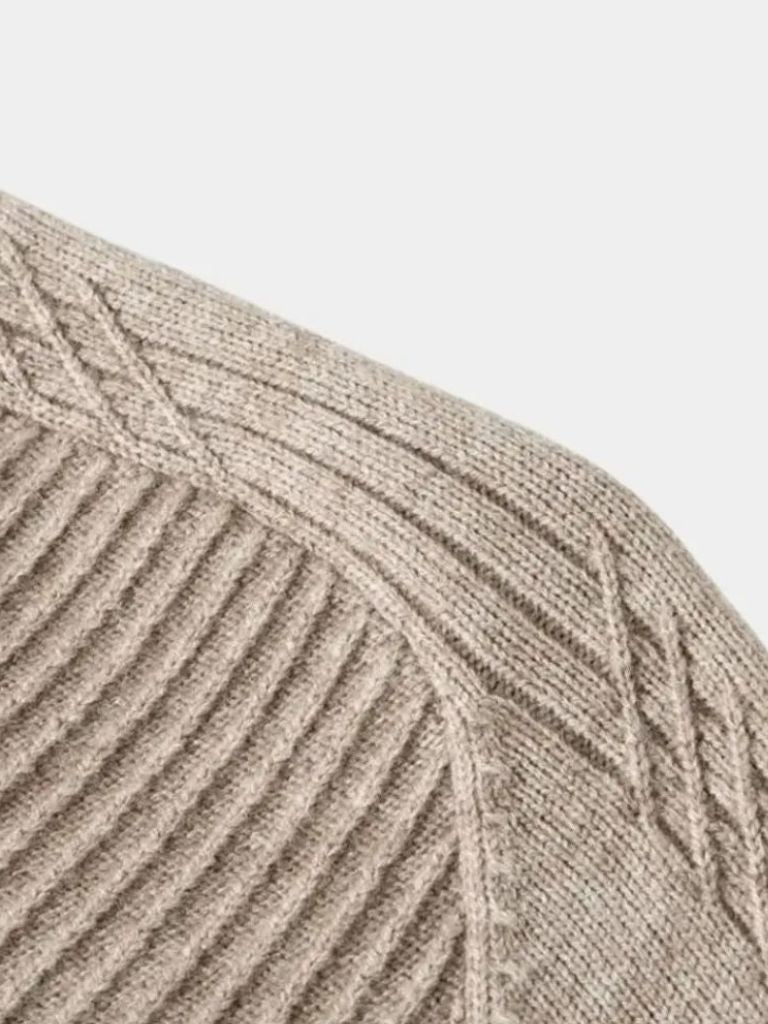 Stripe Quarter Zip Wool Sweater - Nordwr