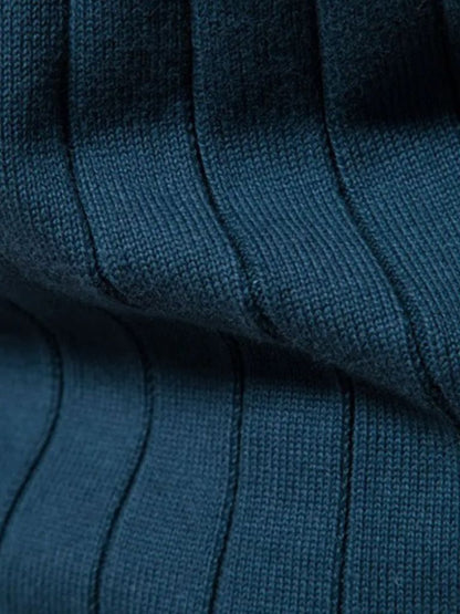 Knit Zipper Jacquard Solid Color Cardigan Sweater - Nordwr