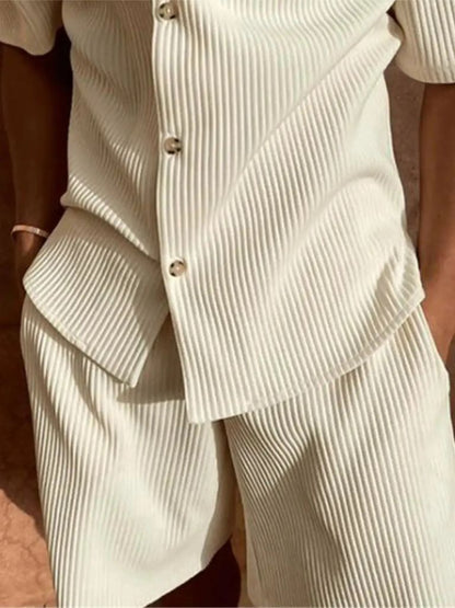 Minimalist Corduroy Set Shorts and Shirt - Nordwr