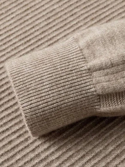 Stripe Quarter Zip Wool Sweater - Nordwr