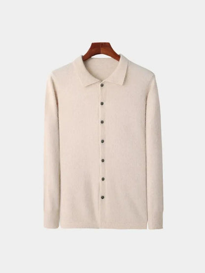 100% Cashmere Polo Cardigan - Nordwr
