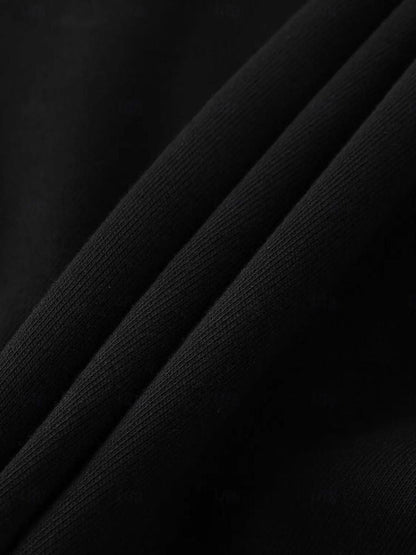 Zip Black Lapel Sports Hoodie Sweatshirt - Nordwr