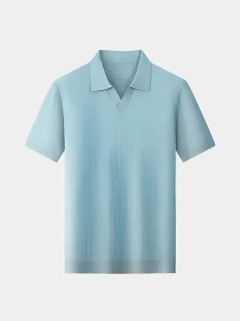 Casual Buttonless Knit Polo Shirt - Nordwr