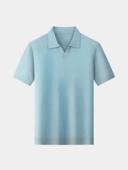 Casual Buttonless Knit Polo Shirt - Nordwr