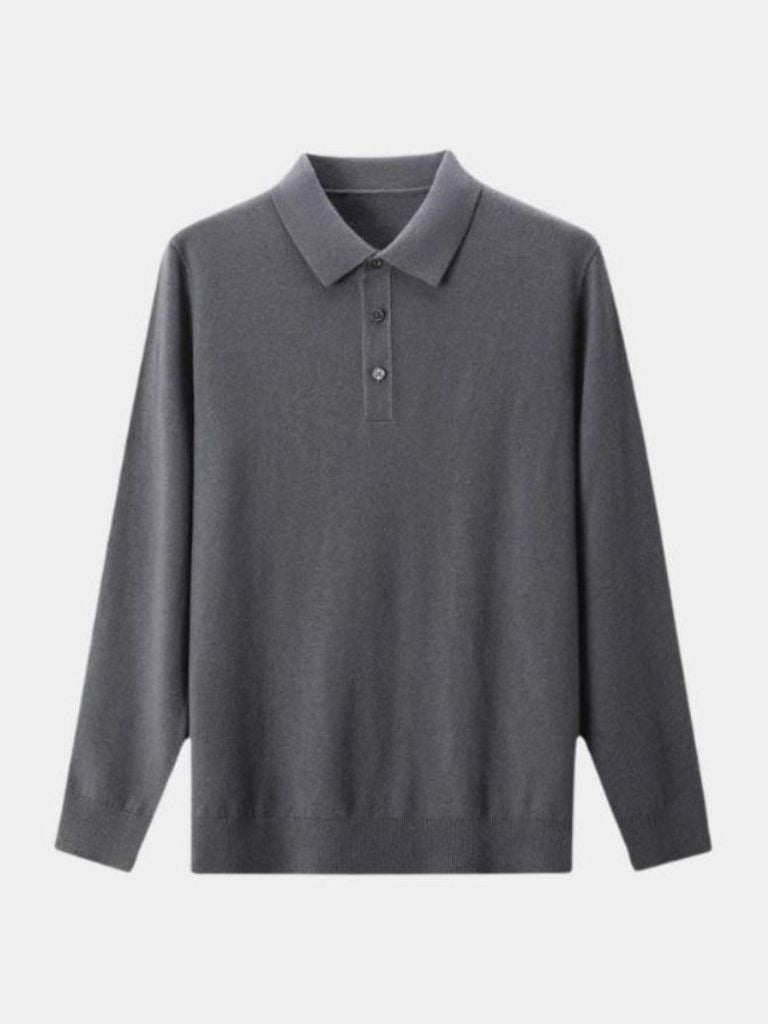 Wool Knit Button Up Polo Pullover - Nordwr