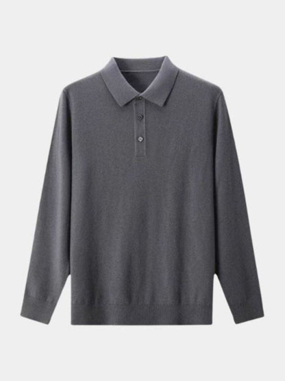 Wool Knit Button Up Polo Pullover - Nordwr