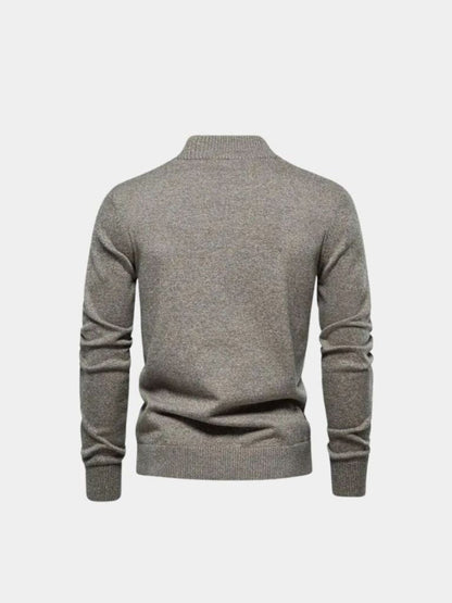 Knitted Stand Collar Cotton Cardigan - Nordwr