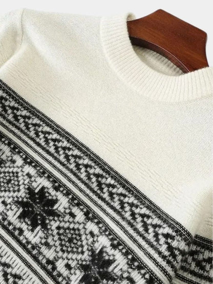 100% Wool Fair Isle Pullover Sweater Jumper - Nordwr
