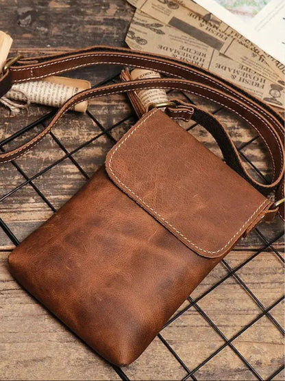 Men's Mini Leather Shoulder Bag - Nordwr
