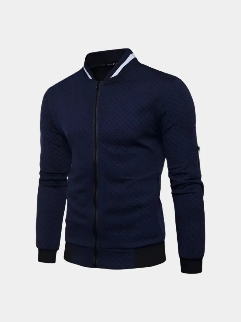 Textured Casual Bomber Jacket - Nordwr