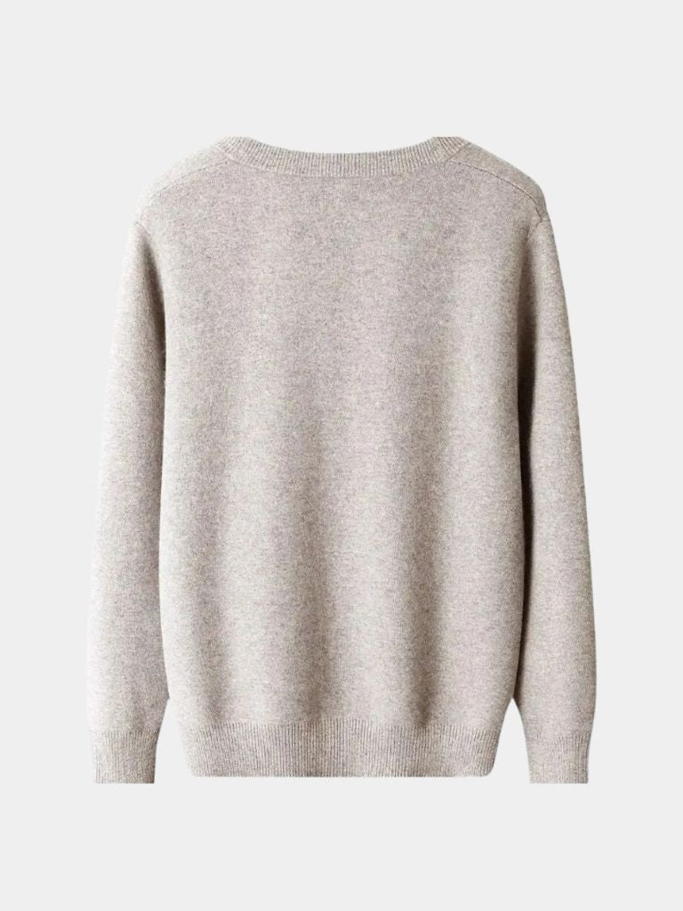 100% Merino Wool V Neck Knitwear Cardigan Sweater - Nordwr