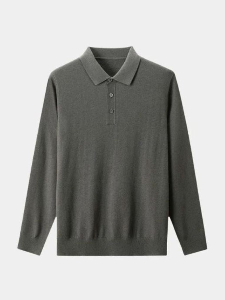 Wool Knit Button Up Polo Pullover - Nordwr