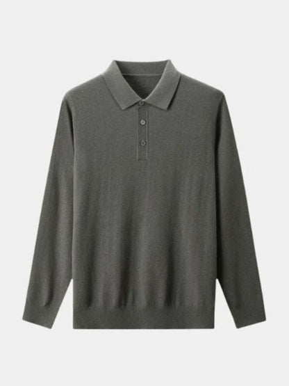Wool Knit Button Up Polo Pullover - Nordwr