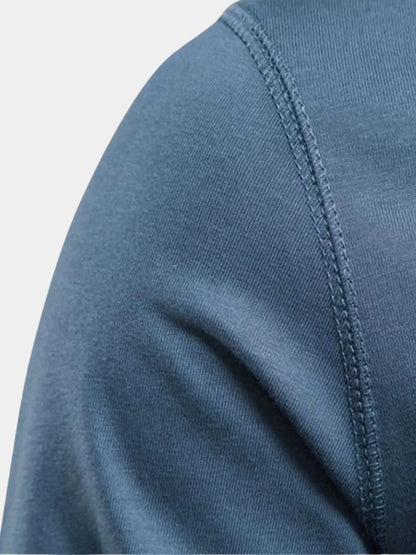 Minimalist Henry Neck Long Sleeve T-Shirt - Nordwr