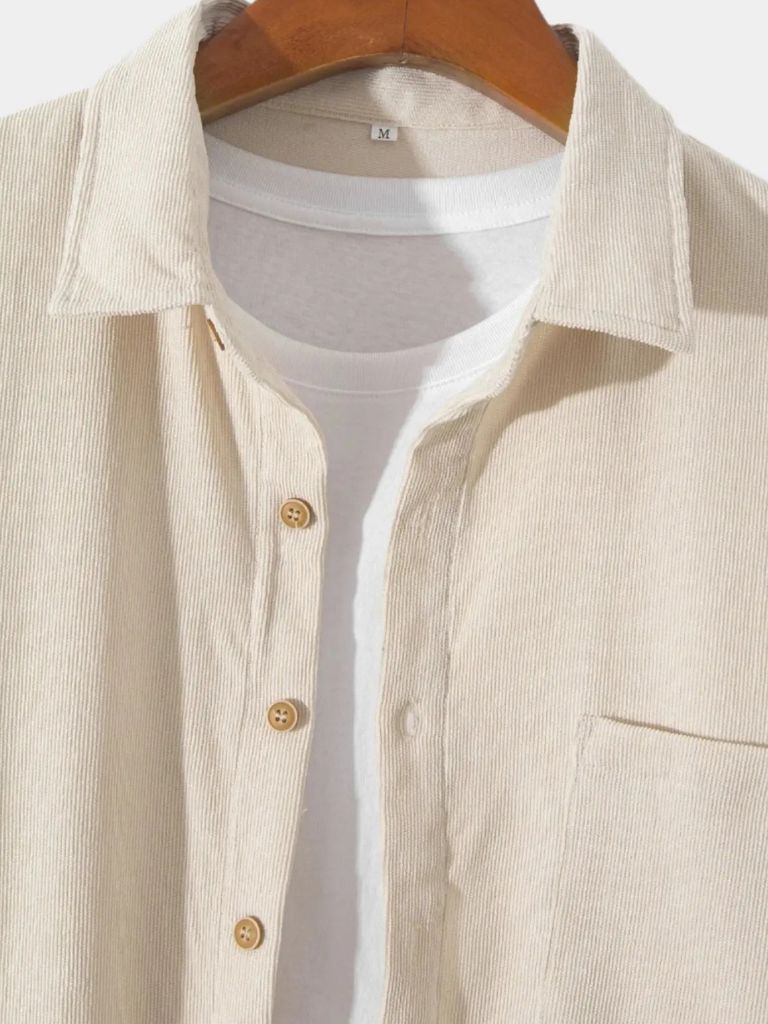 Casual Solid Corduroy Shirt - Nordwr