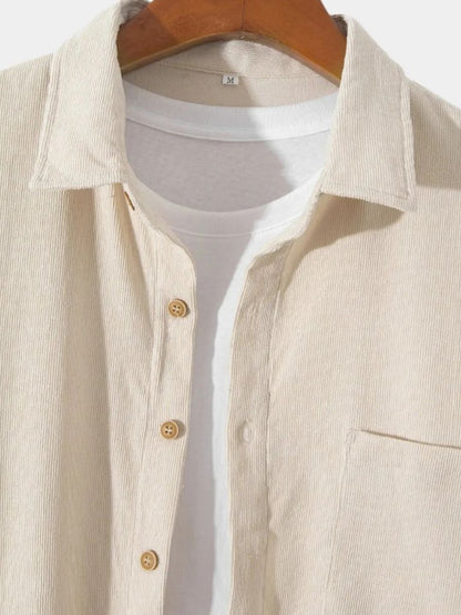 Casual Solid Corduroy Shirt - Nordwr