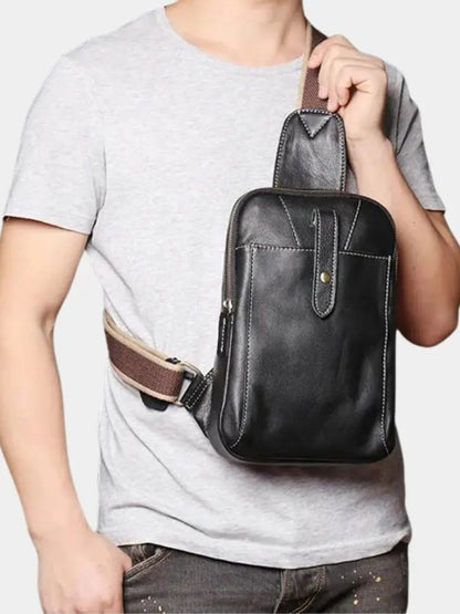 Minimalist Leather Shoulder Bag - Nordwr