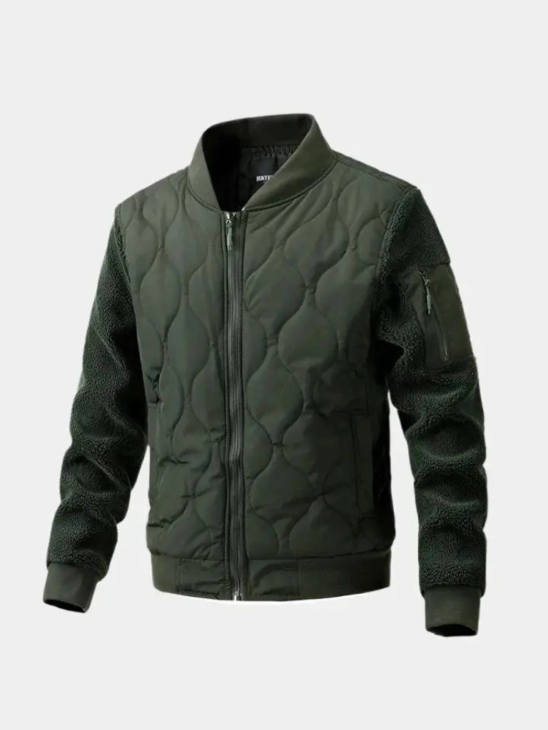 Sherpa Sleeves Padded Bomber Jacket - Nordwr