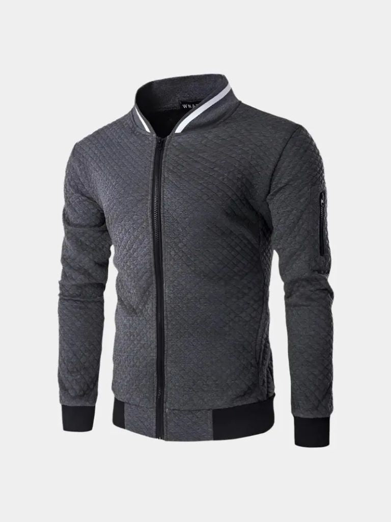 Textured Casual Bomber Jacket - Nordwr