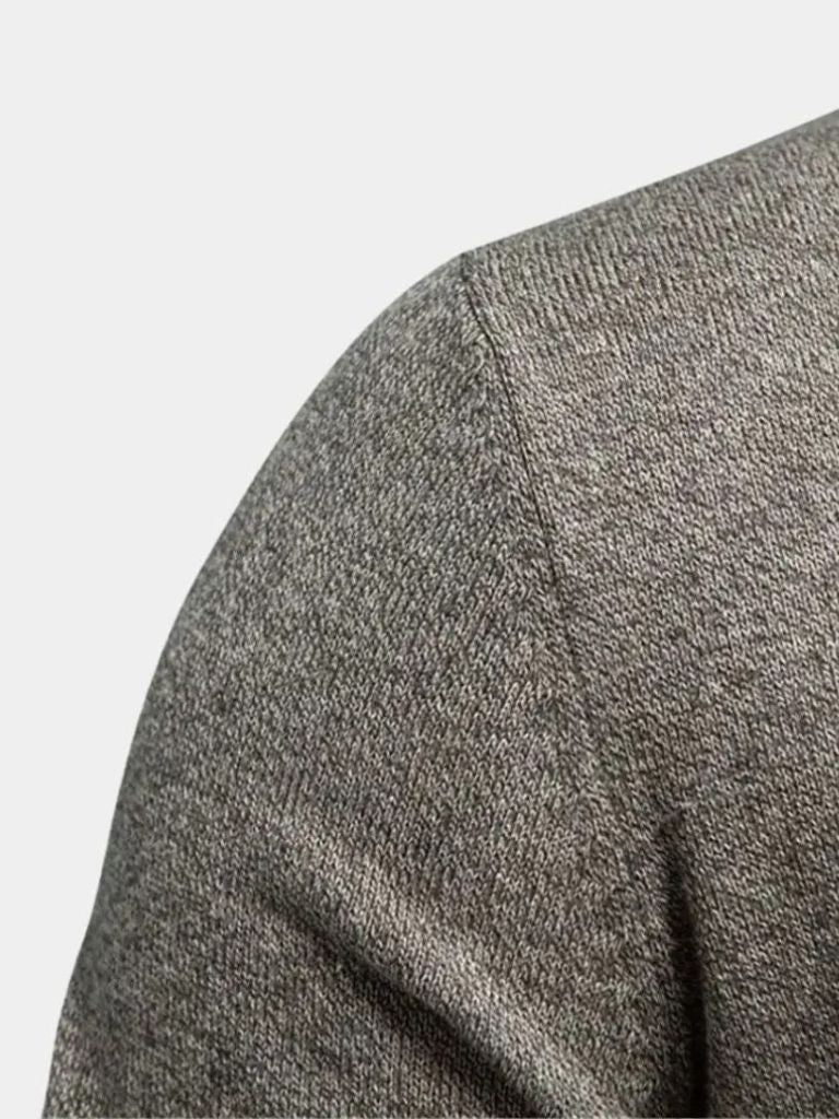 Knitted Stand Collar Cotton Cardigan - Nordwr