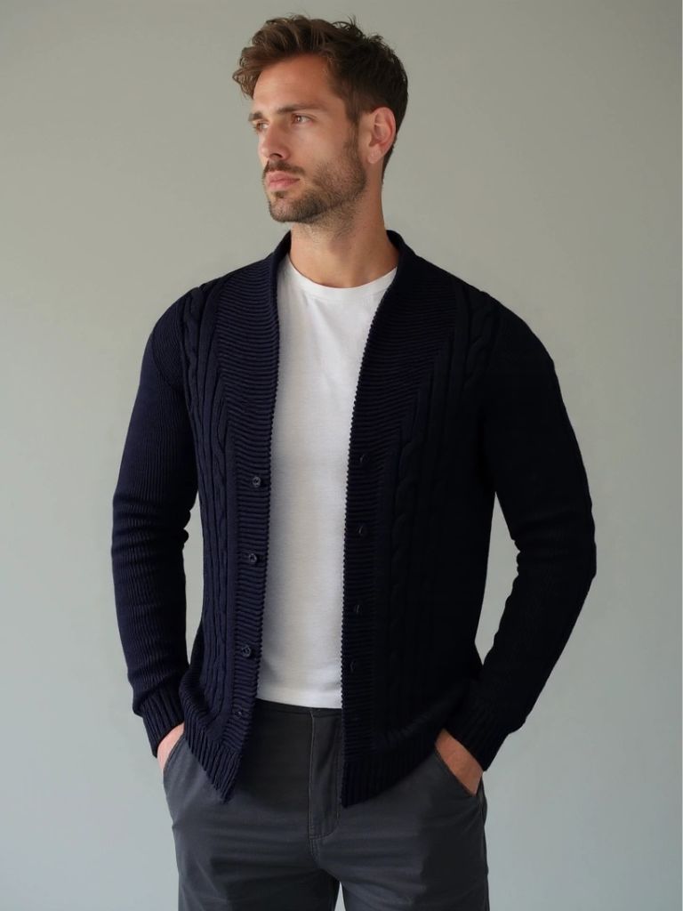 Men's Elegant Knit Cardigan - Nordwr