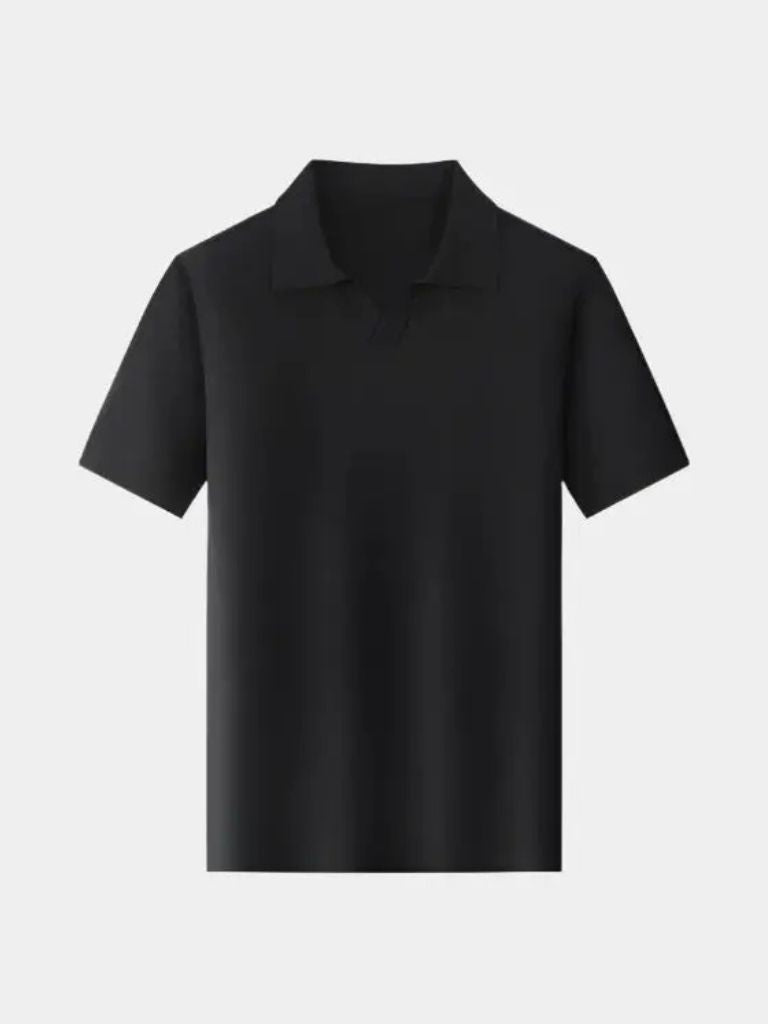 Casual Buttonless Knit Polo Shirt - Nordwr