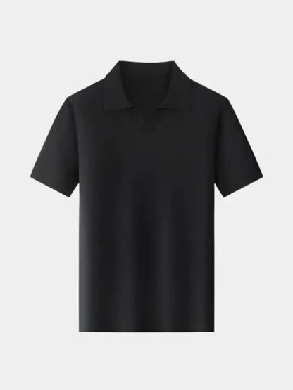 Casual Buttonless Knit Polo Shirt - Nordwr