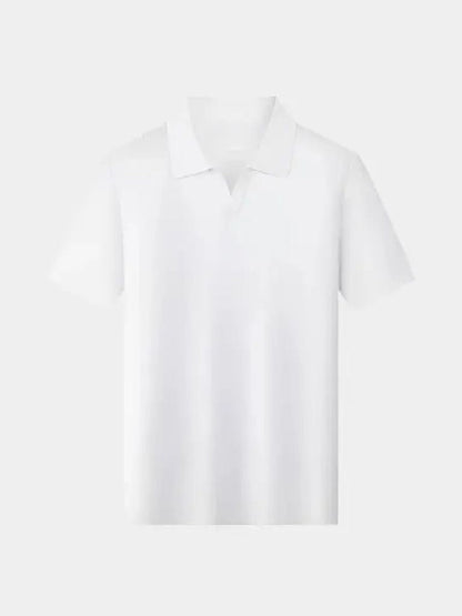 Casual Buttonless Knit Polo Shirt - Nordwr